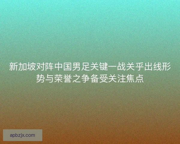 新加坡对阵中国男足关键一战关乎出线形势与荣誉之争备受关注焦点